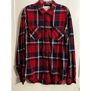 Aeropostale Red Blue Plaid Long Sleeved Button Up Sz XL Lumberjack Outdoor